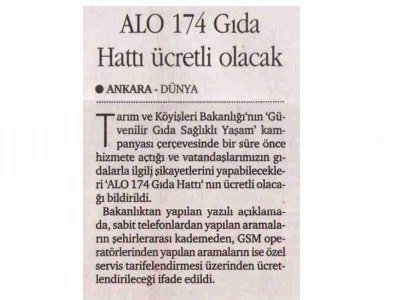 EMO - ALO 174 GIDA HATTI CRETL OLACAK (DNYA)