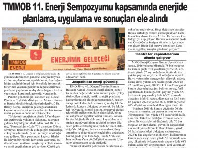 TMMOB 11. ENERJİ SEMPOZYUMU KAPSAMINDA ENERJİDE PLANLAMA, UYGULAMA VE SONUÇLARI ELE ALINDI (DİYARBAKIR MÜCADELE)