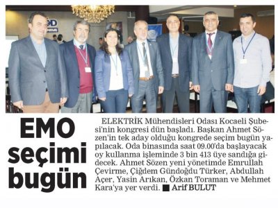 DEMOKRAT KOCAELİ: EMO SEÇİMİ BUGÜN