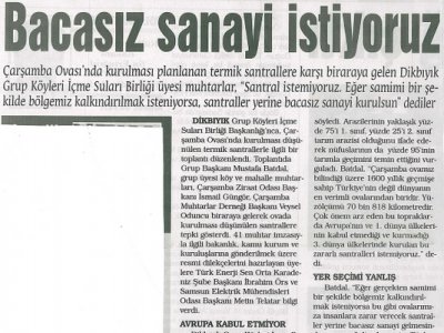 BACASIZ SANAYİ İSTİYORUZ