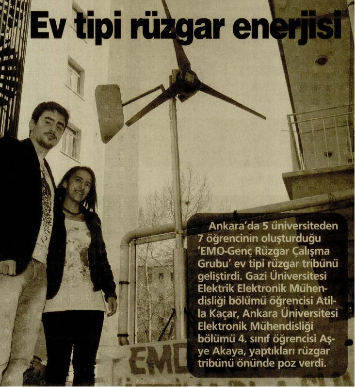 EMO EV TİPİ RÜZGAR ENERJİSİ (BURSA HABER, 13.04.2011)