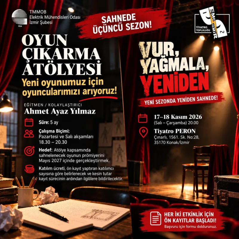 EMO İzmir Şubesi Tiyatro Topluluğu Üçüncü Sezonuna Başlıyor