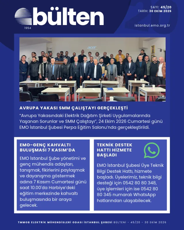 EMO İstanbul Şubesi e-Bülteni’nin 45/20 sayısı yayınlandı!