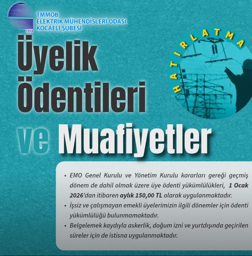 2026 ÜYELİK ÖDENTİ YÜKÜMLÜLÜĞÜ HATIRLATMASI