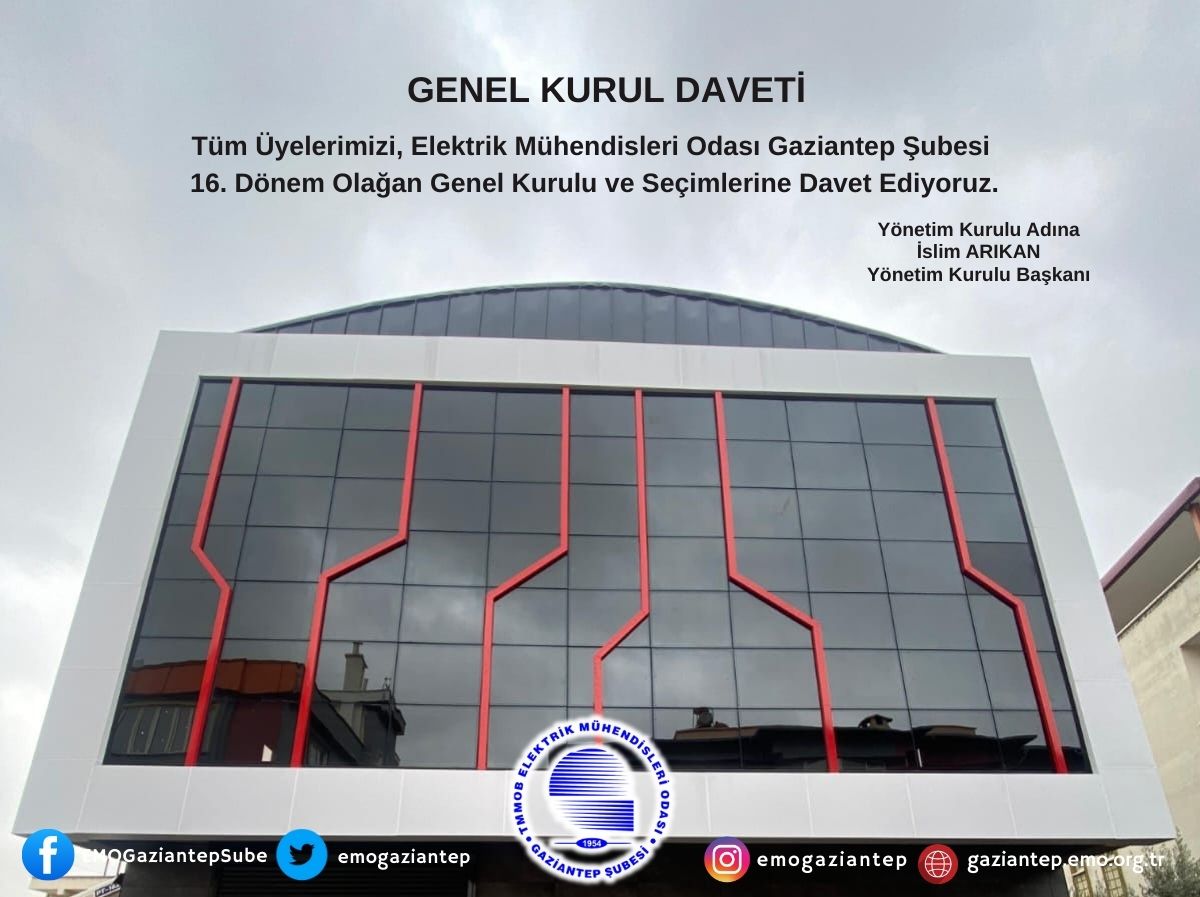 ŞUBEMİZ 16. OLAĞAN GENEL KURULU’NA DAVET