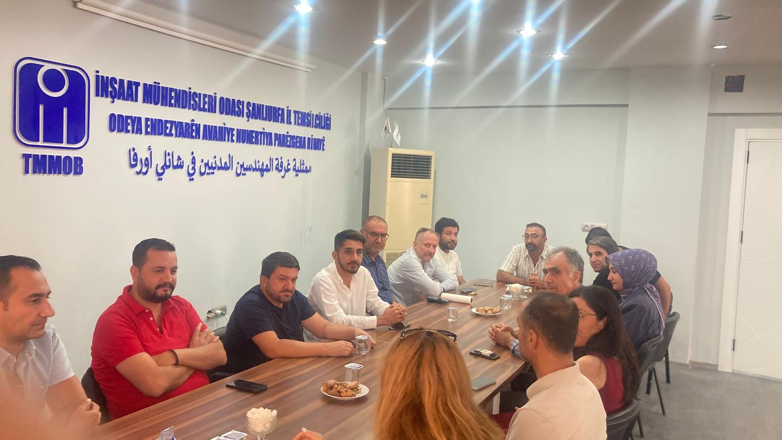 ŞUBE YÖNETİM KURULUMUZ TARAFINDAN TMMOB ŞANLIURFA İL KOORDİNASYON KURULU İLE GÖRÜŞME YAPILDI.