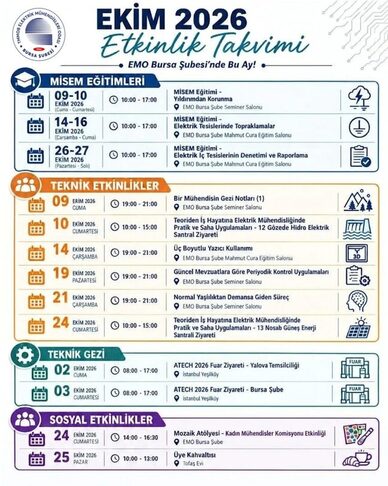 ŞUBEMİZ EKİM 2026 ETKİNLİK PROGRAMI YAYINLANDI !