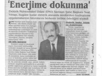 "ENERJİME DOKUNMA"