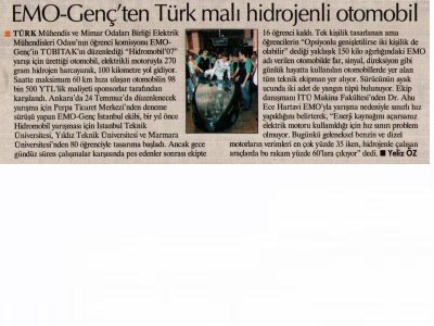 EMO-GENÇ'TEN TÜRK MALI HİDROJENLİ OTOMOBİL