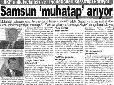 SAMSUN "MUHATAP" ARIYOR