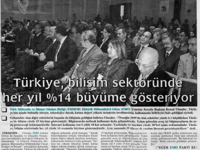 TÜRKİYE, BİLİŞİM SEKTÖRÜNDE HER YIL %14 BÜYÜME GÖSTERİYOR (16.11.2007, BELDE)