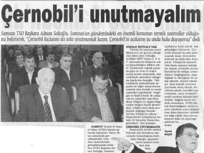 ÇERNOBİL'İ UNUTMAYALIM