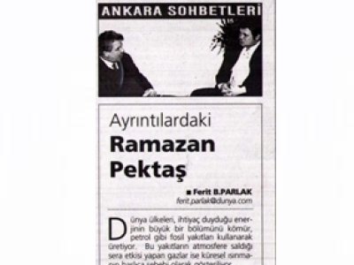 AYRINTILARDAKİ RAMAZAN PEKTAŞ (DÜNYA GAZETESİ, 10.12.2007, FERİT B.PARLAK)