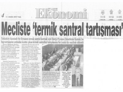 MECLİSTE "TERMİK SANTRAL TARTIŞMASI"
