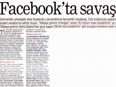 FACEBOOK'TA SAVAŞ! (POSTA GAZETESİ, 24.12.2007)