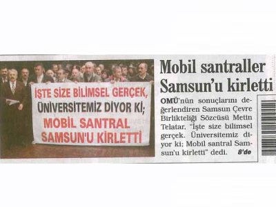 MOBİL SANTRALLAR SAMSUN'U KİRLETTİ