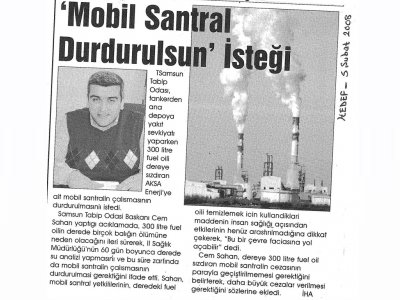 "MOBİL SANTRAL DURDURULSUN" İSTEĞİ