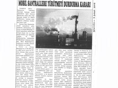 MOBİL SANTRALLARA YÜRÜTMEYİ DURDURMA KARARI
