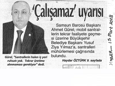 "ÇALIŞAMAZ" UYARISI