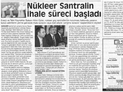 NÜKLEER SANTRALİN İHALE SÜRECİ BAŞLADI