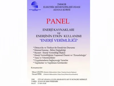 PANEL : ENERJİ KAYNAKLARI VE ENERJİNİN ETKİN  KULLANIMI:
`ENERJİ VERİMLİLİĞİ`