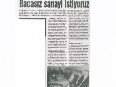BACASIZ SANAYİ İSTİYORUZ