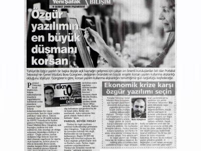 ÖZGÜR YAZILIMIN EN BÜYÜK DÜŞMANI KORSAN  (YENİ ŞAFAK, 9.02.2009)