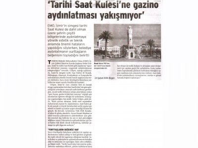 TARİHİ SAAT KULESİ'NE GAZİNO AYDINLATMASI YAKIŞMIYOR-24.02.2009 BİRGÜN