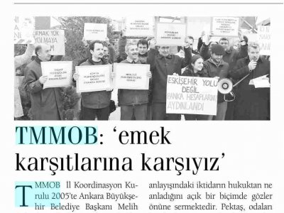 TMMOB: 'EMEK KARŞITLARINA KARŞIYIZ' (GÜNLÜK, 11.3.2009)