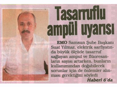 TASARRUFLU AMPUL UYARISI