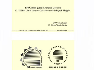 EMO ANKARA ŞUBESİ GELENEKSEL GECESİ VE 13. EEBBM GALA GECESİNDE BULUŞALIM