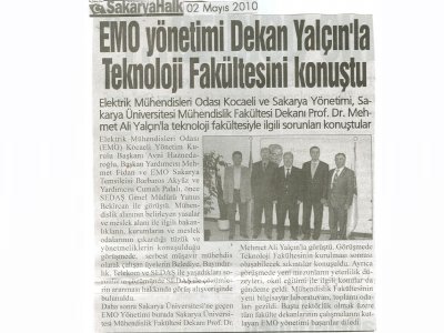 EMO YÖNETİMİ DEKAN YALÇIN'LA TEKNOLOJİ FAKÜLTESİNİ KONUSTU