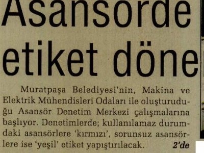 ASANSÖRDE ETİKET DÖNEMİ (ANTALYA SON HABER-25.06.2010)