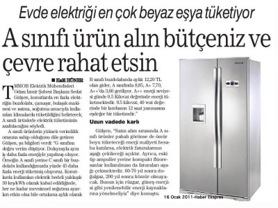 A SINIFI ÜRÜN ALIN BÜTÇENİZ VE ÇEVRE RAHAT ETSİN-16.01.2011 HABER EKSPRES