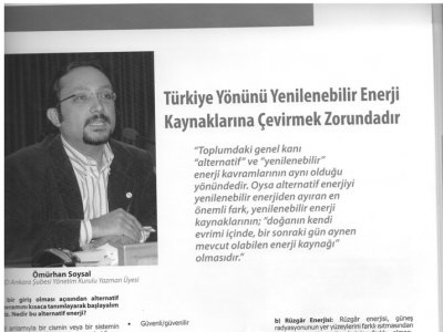 TÜRKİYE YÖNÜNÜ YENİLENEBİLİR ENERJİ KAYNAKLARINA ÇEVİRMEK ZORUNDADIR ( GESİAD BAKIŞ DERGİSİ, SAYI:12)