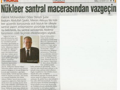 NÜKLEER SANTRAL MACERASINDAN VAZGEÇİN