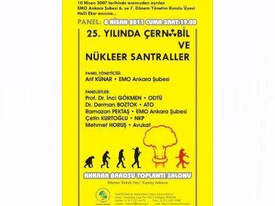 HALİL EKER ANISINA 25. YILINDA ÇERNOBİL VE NÜKLEER SANTRALLER PANELİ DÜZENLENİYOR