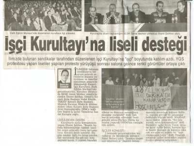 İŞÇİ KURULTAYI`NA LİSELİ DESTEĞİ