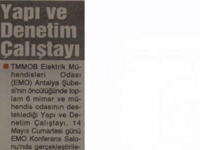 YAPI VE DENETİM CALIŞTAYI (GERÇEK AKDENİZ- 11.05.2011)