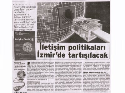 İLETİŞİM POLİTİKALARI İZMİR`DE TARTIŞILACAK-11.05.2011-BİRGÜN