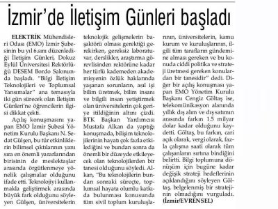 İZMİR`DE İLETİŞİM GÜNLERİ BAŞLADI-15.05.2011-EVRENSEL