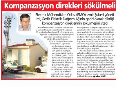 KOMPANZASYON DİREKLERİ SÖKÜLMELİ -22.05.2011-YENİGÜN