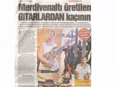 MERDİVENALTI ÜRETİLEN GİTARLARDAN KAÇININ (HÜRRİYET ANKARA, 23.06.2011)