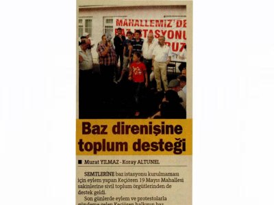 BAZ DİRENİŞİNE TOPLUM DESTEĞİ (HÜRRİYET ANKARA, 16.07.2011)