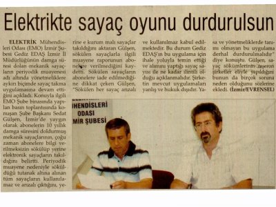 ELEKTRİKTE SAYAÇ OYUNU DURDURULSUN - 06.08.2011 - EVRENSEL