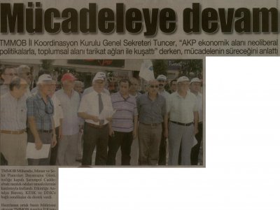 MÜCADELEYE DEVAM  (CUMHURİYET ANTALYA AKDENİZ-20.09.2011)