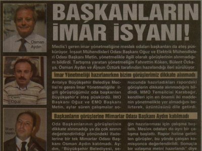 BAŞKANLARIN İMAR İSYANI! (GERÇEK AKDENİZ-14.10.2011)