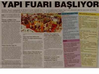 YAPI FUARI BAŞLIYOR  (MİLLİYET AKDENİZ-27.10.2011)