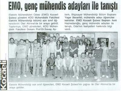 EMO, GENÇ MÜHENDİS ADAYLARI İLE TANIŞTI