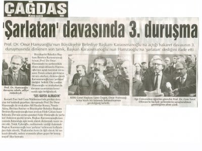 PROF. DR. ONUR HAMZAOĞLU`NUN DAVASINDA 3.DURUŞMA